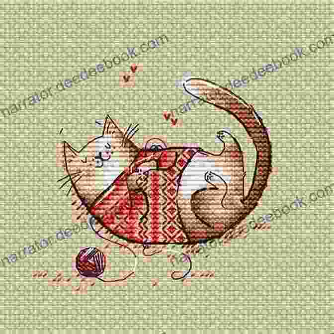 A Cross Stitch Pattern Of A Cat Playing With A Ball Of Yarn 7 Cats Cross Stitch Patterns Rue Du Chat