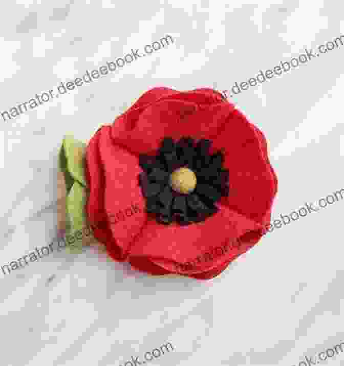 A Delicate Sewn Poppy Fresh Felt Flowers: 17 Stunning Flowers To Sew Display With Patterns : 17 Stunning Flowers To Sew And Display