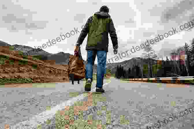 A Man Walking Down A Road With A Backpack On His Back. The Good Way: Walking An Old Road To A New Life