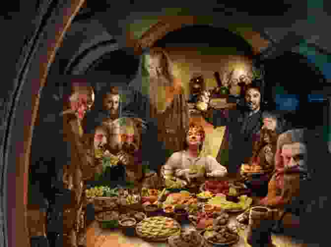 Bilbo Baggins And His Friends Enjoying A Feast In The Hobbit. Love Saffron: A Novel Of Friendship Food And Love