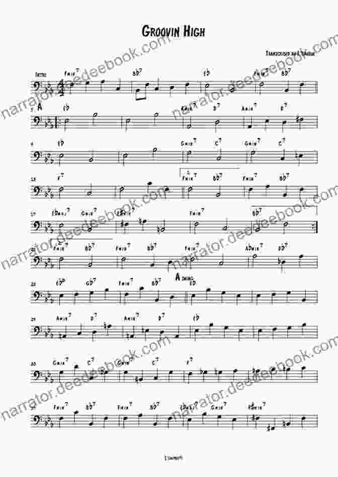 Detailed Musical Notation Of A Jazz Bass Line The Real Volume II: Bass Clef Edition