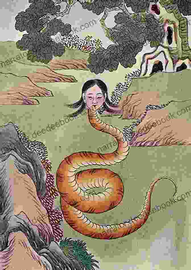 Nuwa, The Goddess Of Creation, With A Human Head And Snake Body, Repairing The Heavens Fantastic Creatures Of The Mountains And Seas: A Chinese Classic
